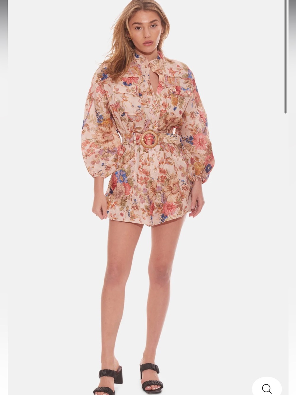 August panelled playsuit cream flow romper